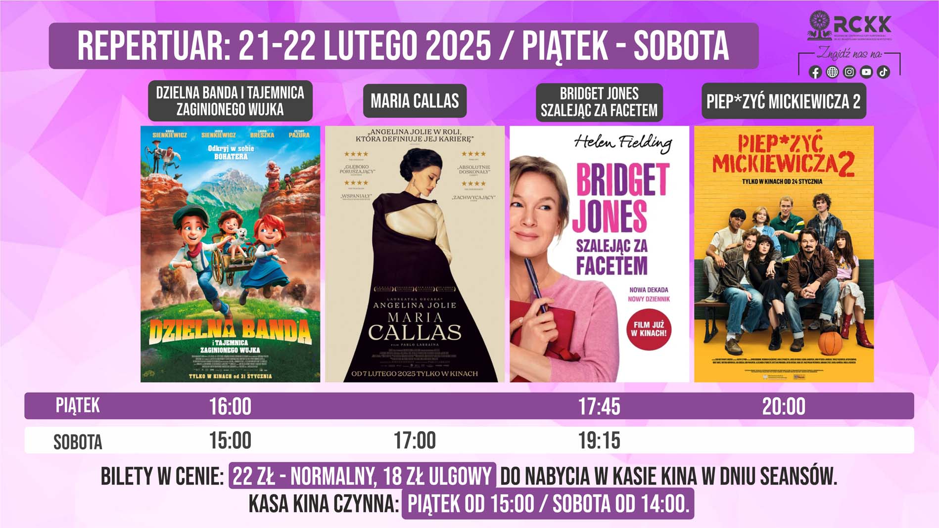 21 - 22 lutego 2025 r. | Weekendowe projekcje filmowe