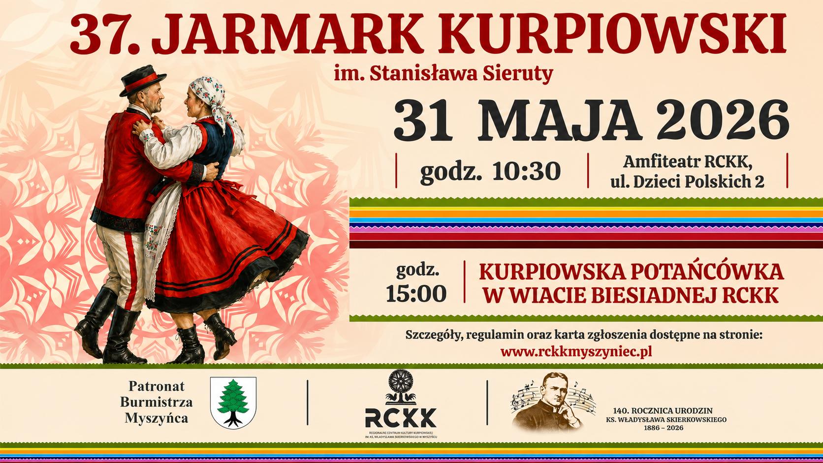 31 maja 2026 r. | 37. Jarmark Kurpiowski im. Stanisława Sieruty - potańcówka