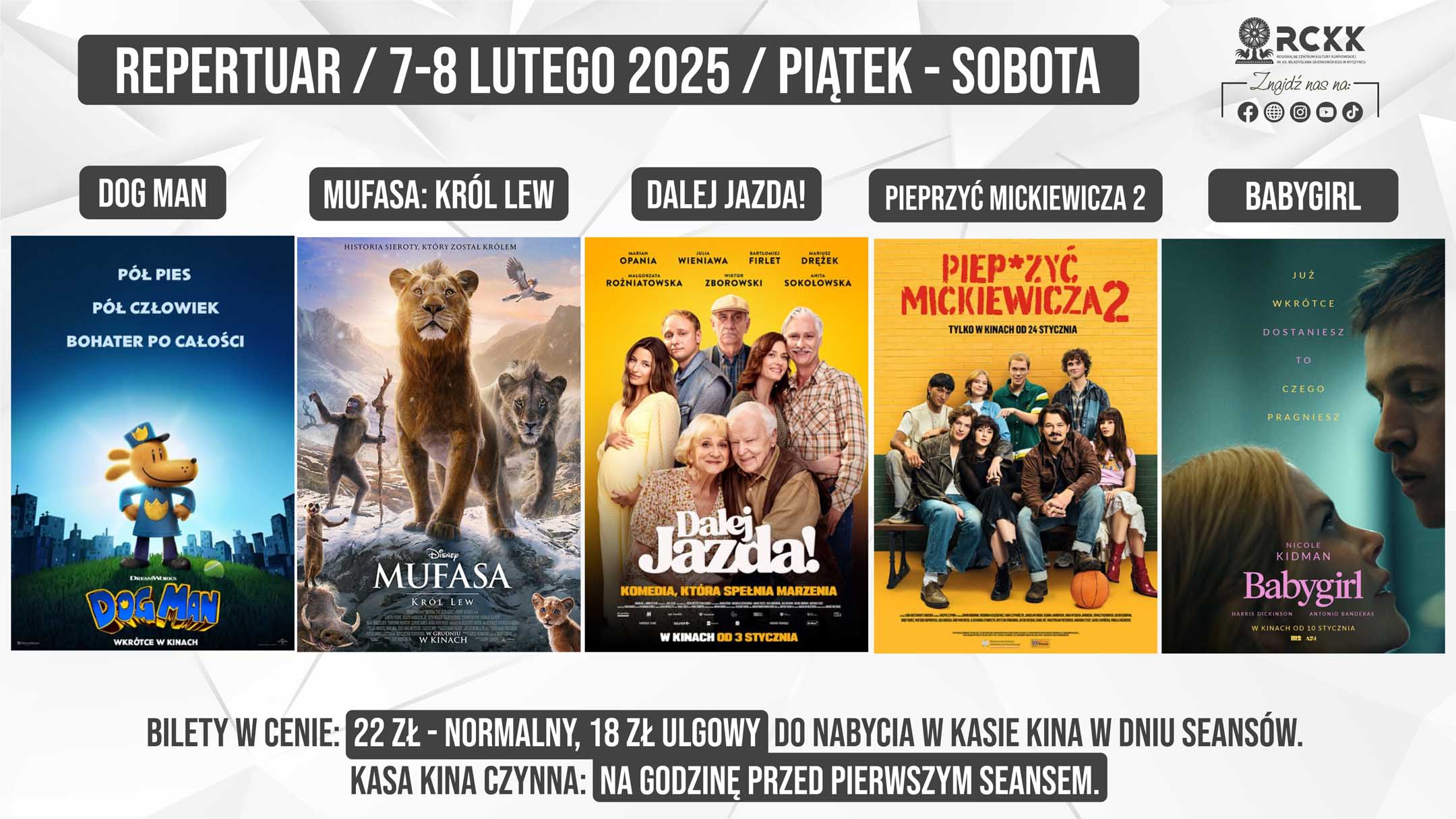 7-8 lutego 2025 r. | Weekendowe projekcje filmowe