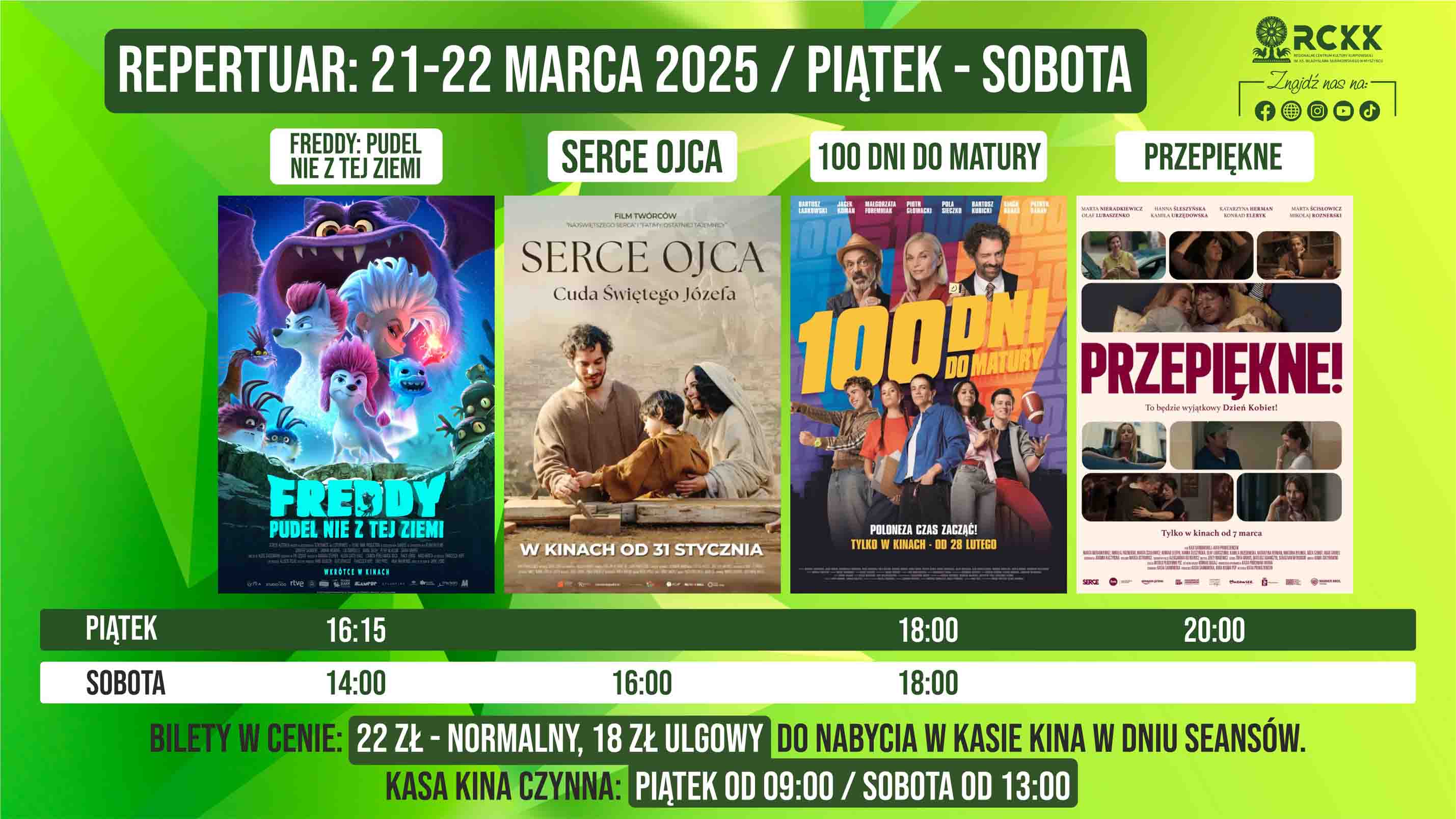 21 - 22 marca 2025 r. | Weekendowe projekcje filmowe