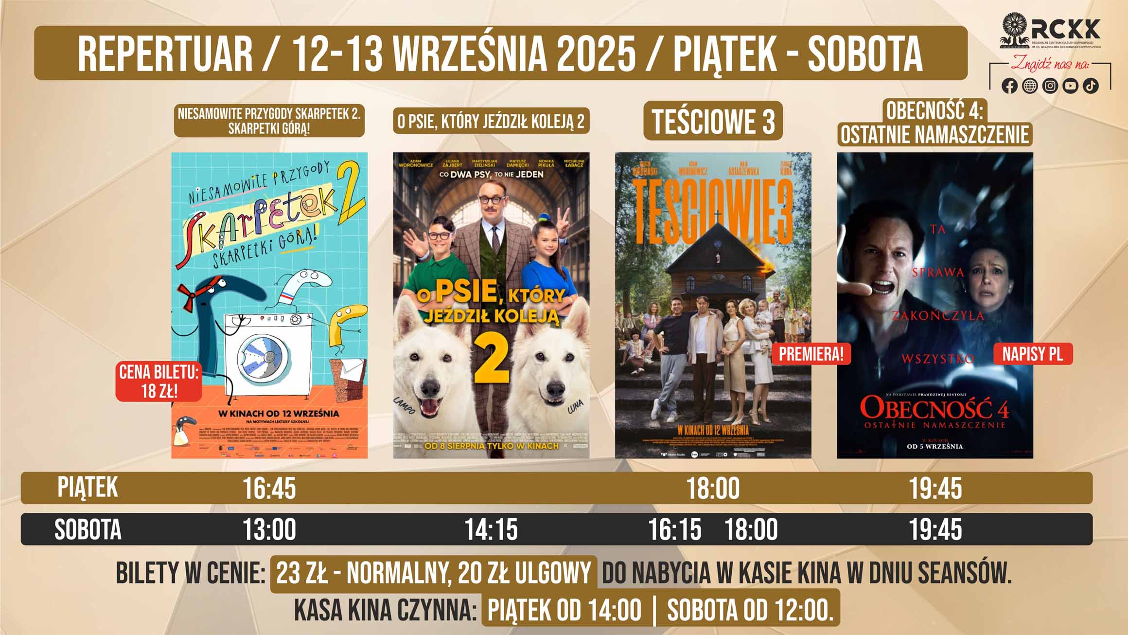 12-13 września 2025 r. | Weekendowe projekcje filmowe 
