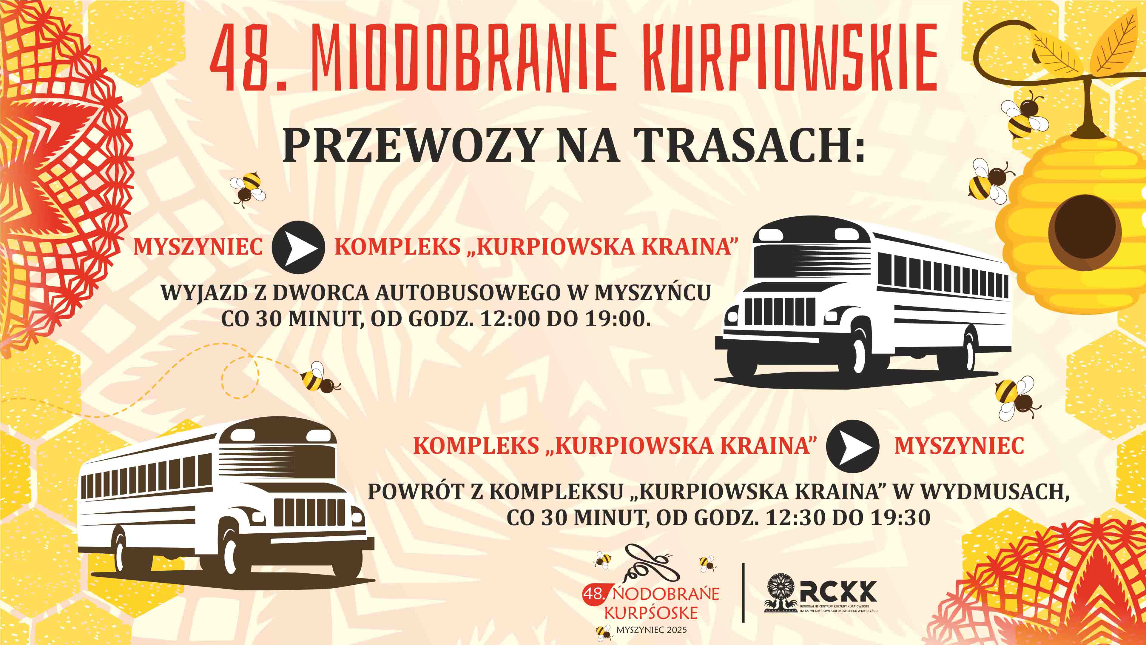 31 sierpnia 2025 r. | 48. Miodobranie Kurpiowskie - przejazdy autokarami