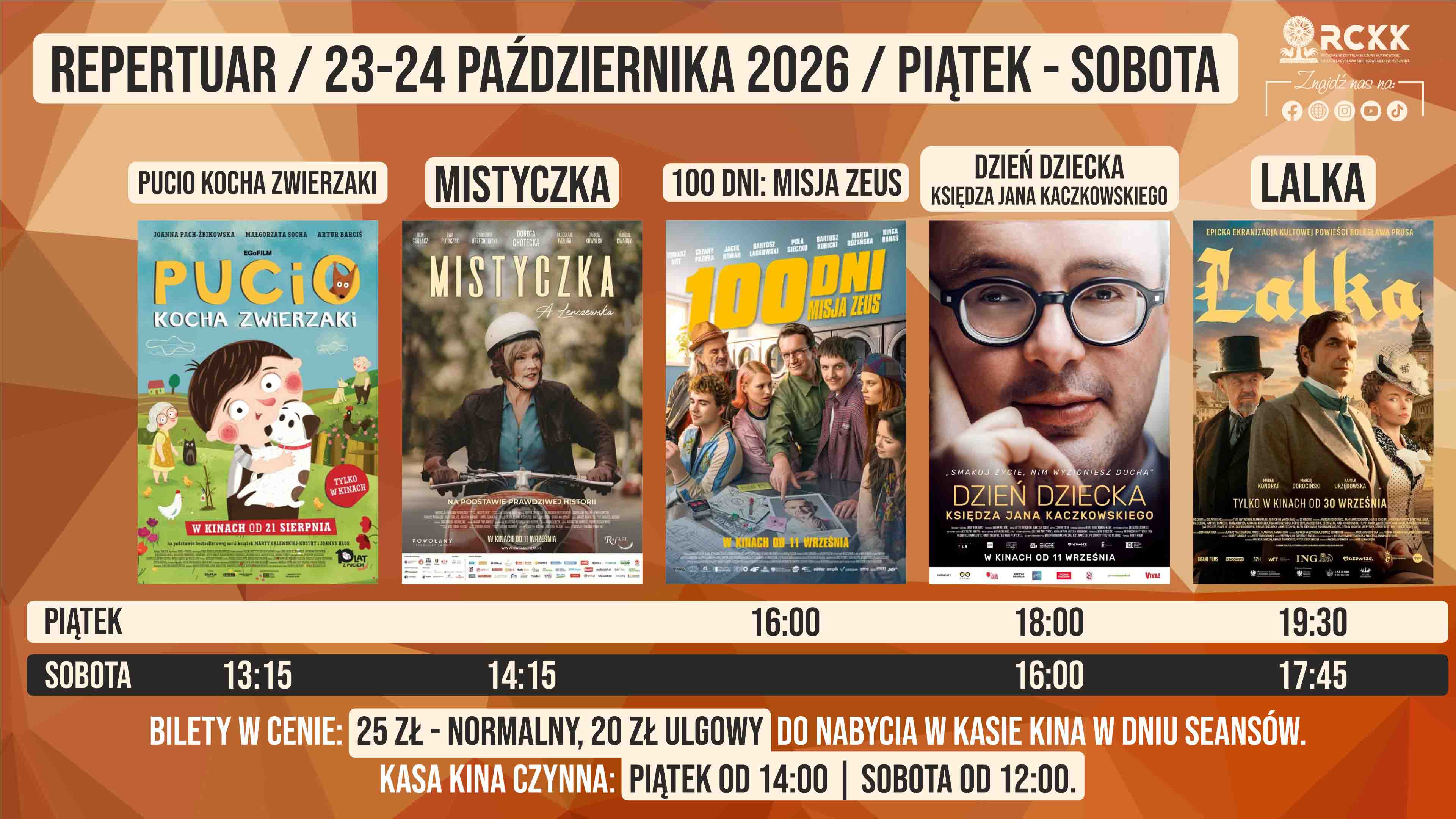 23-24 października 2026 r. | Weekendowe projekcje filmowe