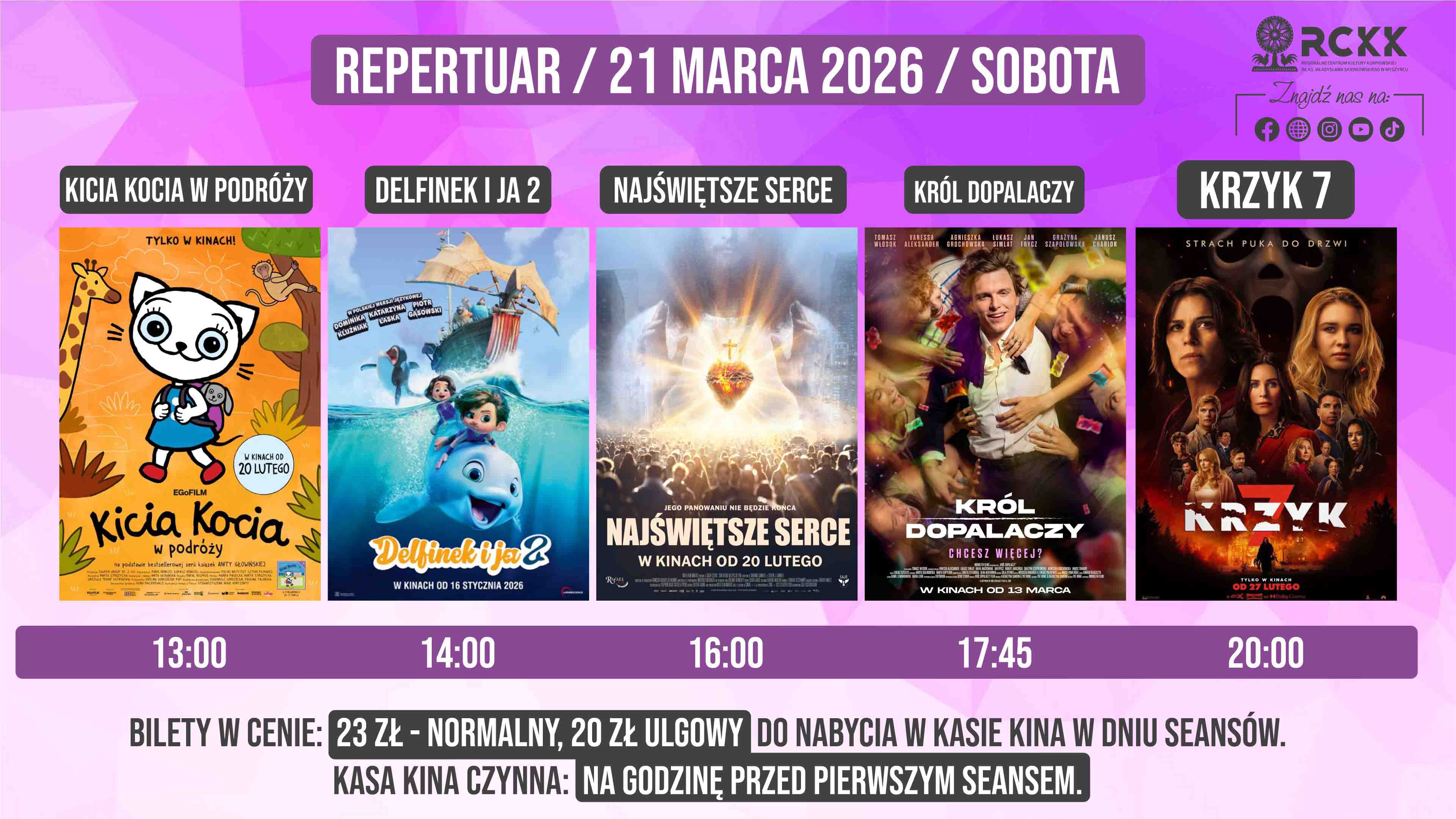 21 marca 2026 r. | Weekendowe projekcje filmowe II